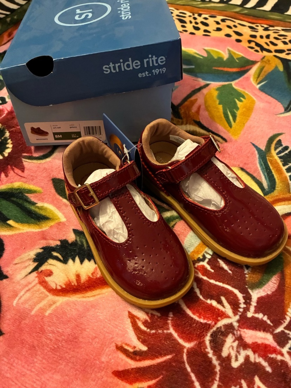 Stride Rite Girls Burgundy Mary Jane Dress Shoes